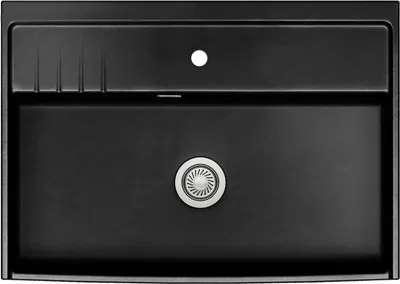 Produktbild von Elementspüle KeraDomo KENTRO 90 in NERO in Handbetätigung / 600 mm AP-Tiefe / systemceram / Keramikspüle