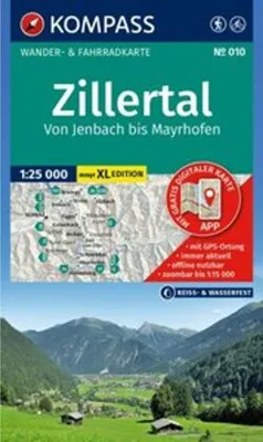 Produktbild von KOMPASS Wanderkarte 010 Zillertal - Von Jenbach bis Mayrhofen 1:25.000