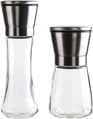 Obrázok produktu pre Sada 2 keramických mlynčekov na korenie a soľ, nerezová oceľ, kuchynské doplnky
