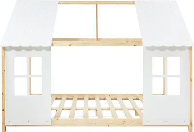 Produktbild von Kinderbett 'Tostedt' Halboffenes Design 120x200cm Holz/Weiß