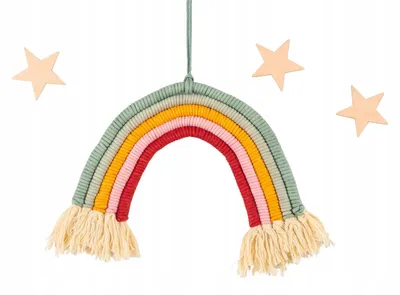 Produktbild von Crelando DIY Makramee Regenbogen Bastelset 12 Teile