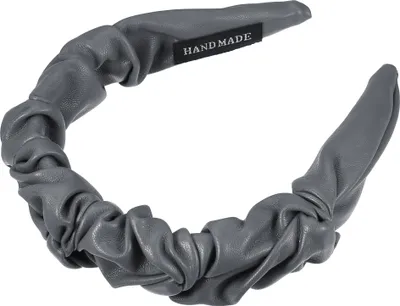 Produktbild von 1 Stück plissiertes Haarband aus Kunstleder, modisches Haarband für Damen, rutschfest, Grau
