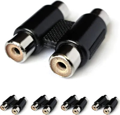 Produktbild von 4x Cinch Doppelkupplung Audio Adapter Verbinder RCA Buchse Stereo Mono Chinch