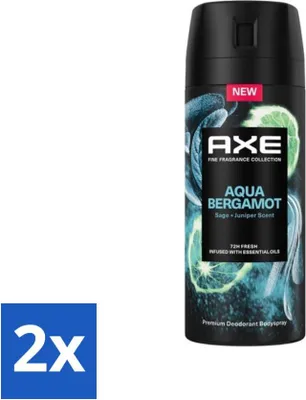 Obrázek produktu pro Axe Deodorant ve spreji Aqua Bergamot 150 ml - hodnotné balení - 2 kusy
