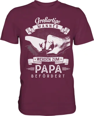 Produktbild von Großartige Männer werden zum Papa befördert T-Shirt – Burgundy / M