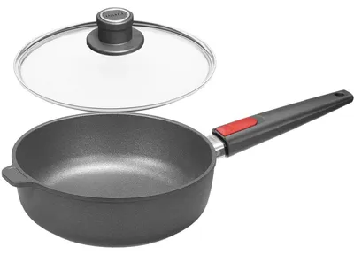 Produktbild von Woll, Titanium Nowo Guss-Hochrandpfanne 24 cm, 7 cm hoch + Sicherheitsglasdeckel für Induktion