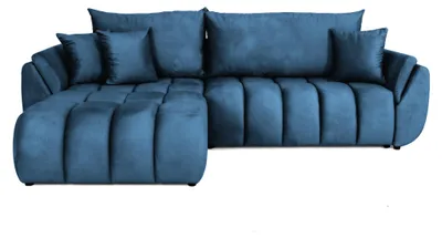 Image de Canapé d'angle modulable avec fonction couchage Oti, Monolith bleu foncé (77)