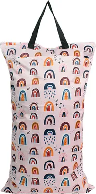 Imagen del producto de Tejido impermeable para ropa de bebé, de 40x70 cm, con compartimento de doble cremallera para pañales y artículos de aseo