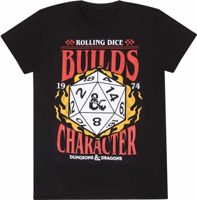 Produktbild von Dungeons & Dragons - Tričko "Buduje charakter" pre mužov/dámy Uni HE1398 (XL) (Black)