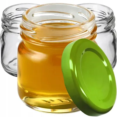 Obrázok produktu pre Sada 10 pohárov – mini konzervovacie poháre 40 ml – so skrutkovacím viečkom – na med a koreniny – vhodné na potraviny, podľa FCM