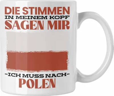 Produktbild von Trendation - Polen Tasse Urlaub Heimat Geschenk Spruch Pole Geschenkidee (Weiß)