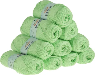 10 x 50g Strickgarn DAJANA Uni mintgrün