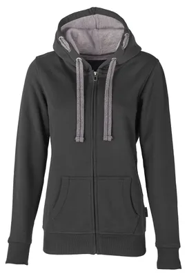 Produktbild von Damen Hoodie mit Reißverschluss - , Dunkelgrau, 5XL