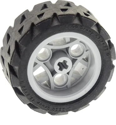 Produktbild von 1x Lego Technic Rad 43.2x22 H schwarz Felge 30.4x20 neu-hell grau 44308 44292c01