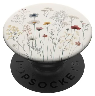Produktbild von Wildblumen Blume PopSockets Pop-Griff (PopSocket) Schwarz Geblümt Klebender Phon