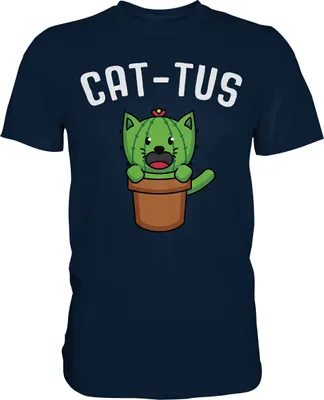Produktbild von Kaktus Katze T-Shirt – Navy / 5XL