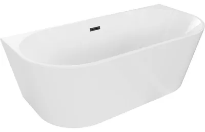 Obrázek produktu pro Mexen Oval volně stojící vana s přisazením 160 x 80 cm, bílá, přeliv černý - 52671608000-70