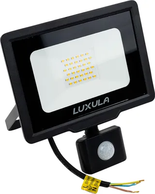Produktbild von LUXULA LED-Fluter mit Bewegungsmelder, EEK: F, 30W, 3000lm, 3000K, schwarz