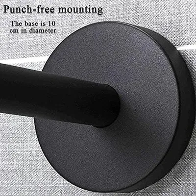Produktbild von Famanu Duschvorhangstange L-Form 70 bis 95 cm - Edelstahl, schwarz