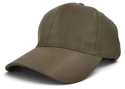 Produktbild von styleBREAKER Uni Baseball Cap Kunstleder | 6-Panel Leder Optik Basecap mit gebogenem Schirm | Verstellbare Einfarbige Kappe 56-59 cm