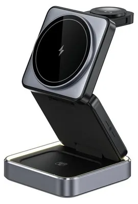 Image de Station de charge magnétique sans fil pliable 3 en 1 SiGN 15 W