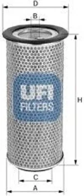 Produktbild von UFI Luftfilter 27.971.00, Filtereinsatz, Höhe 383 mm, Außendurchmesser 168 mm