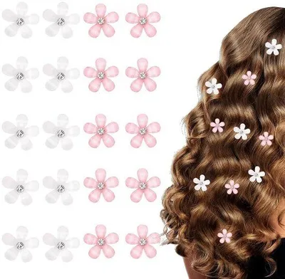 Produktbild von Kleine Haarspeldjes mit Diamanten, weiß und rosa, für Anlässe