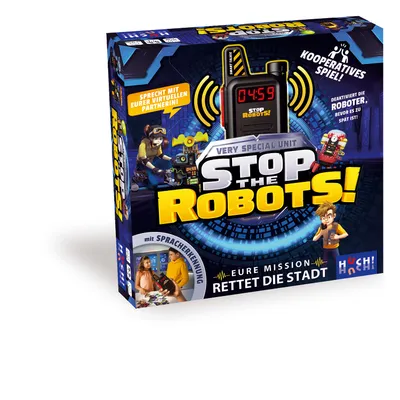 Obrázok produktu pre HUCH!, Stop the Robots, Kooperatívne hry, Elektronická logická hra pre deti, Vzrušujúca hra s vysielačkou s 9 úrovňami, Pre 1 až 6 hráčov od 7 rokov