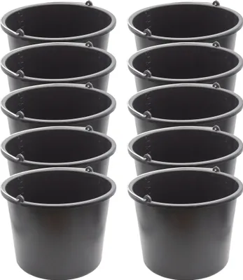 Produktbild von 10x Eimer 12 Liter Baueimer Haushaltseimer Wassereimer Kunststoffeimer Universal 12l