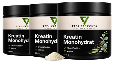 Vita Elements Kreatín Monohydrát, sada 3 ks.