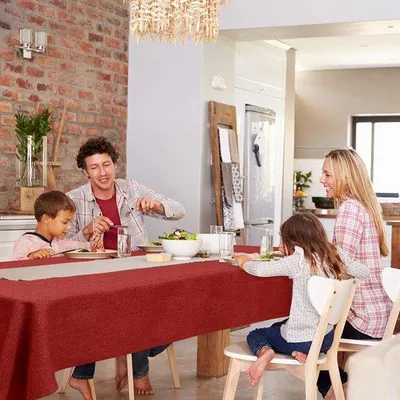 Immagine prodotto di Tovaglia idrorepellente con effetto lino per una decorazione elegante