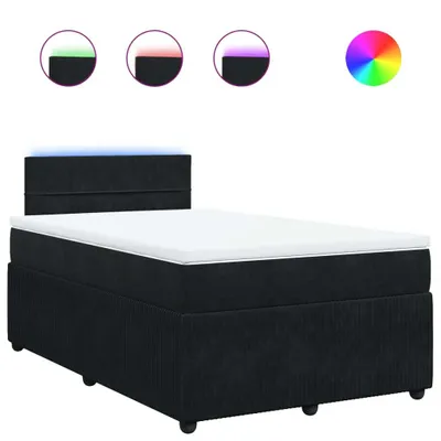 Produktbild von Boxspringbett mit Matratze Schwarz 120x200 cm Samt