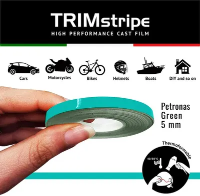 Immagine prodotto di Strisce adesive decorative per auto, verde Petronas, 5 mm x 10 m