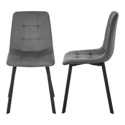 Image de Chaise de salle à manger 'Lexnitz' lot de 2 velours acier gris foncé