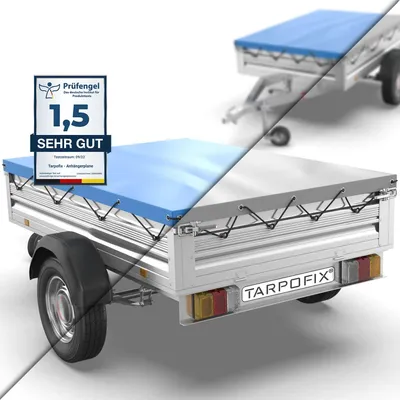 Productafbeelding van Autoaanhanger Dekzeil 207,5 x 114 x 6 cm met Zeiltouw en Versterkte Rand, PVC
