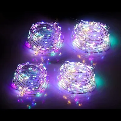 LED-Lichterkette 2 m, 20 Perlen, IP65, mehrfarbig, Kupferdraht