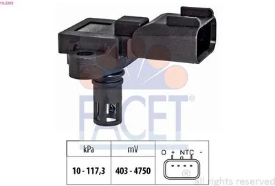 Produktbild von FACET Luftdrucksensor Höhenanpassung 10.3203 Ansaugkrümmer für FORD Fiesta Mk6 Schrägheck (JA8, JR8)