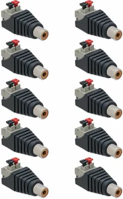 Produktbild von 10 Cinch RCA-Buchse Adapter auf Terminal Block 2 Pin Druck Klemmen Kabel Verstärker