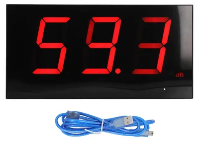 Zdjęcie produktu dla Miernik hałasu do montażu na ścianie, wysoka dokładność, szeroki zakres pomiarowy, podłączany przez USB miernik poziomu hałasu do monitorowania hałasu