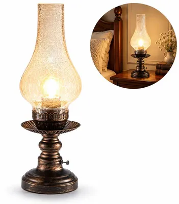 Produktbild von Kabellose Tischlampe mit Akku, Vintage Tischleuchte mit Touch-Dimmer, 3 Helligkeitsstufen, USB-Ladung, für Nachttisch, Wohnzimmer und Flur