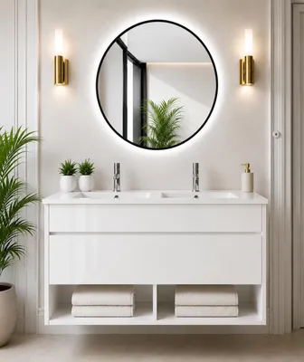 ORIGEN BATH NEBARI Hänge-Badmöbel mit Waschbecken 120x45 cm, Weiß