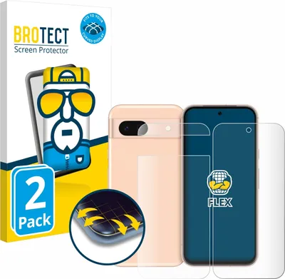 Produktbild von 2x BROTECT Fullscreen Schutzfolie für Google Pixel 8a (Display+Rückseite) Displayschutz Folie Fullcover Klar Transparent