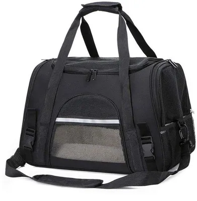 Image de Sac pliable pour animaux de compagnie (chats et chiens) - respirant et confortable - 44 x 25 x 28 cm - Bagage de voyage pour animaux