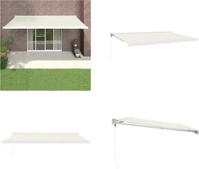 Obrázok produktu pre vidaXL Markíza sťahovacia krémová 5x3 m látka a hliník - Markízy - Markízy - Markízy sťahovacie - Markízy sťahovacie