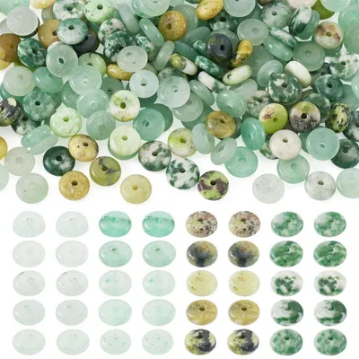 Immagine prodotto di Perle di giada, 6 mm, verdi, 180 pezzi. Perle di pietra naturale per gioielli