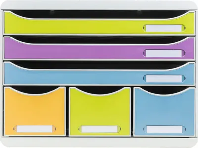 Produktbild von Exacompta Schubladenbox STOREBOX, 6 Schubladen, Pop N'Co Farben sortiert 306909D