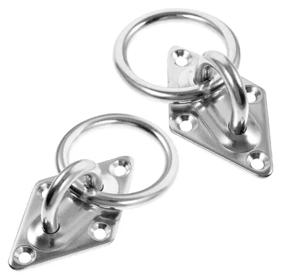 Produktbild von 2 Stück Edelstahl Anbinderinge mit Rautenplatte für Anhänger und Lkw Ladeflächen