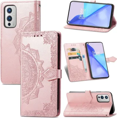 Produktbild von König Design Hülle kompatibel mit OnePlus 9 Kunstleder Handyhülle - Handy Case Rosa