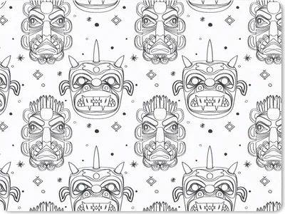 Produktbild von MuchoWow® Mauspad Mousepad Masken - Inka - Gemustert - Schwarz und Weiß 23x19 cm - Mousepads - Maus Mat - Pad - Mausunterlage - Schreibtischunterlage - Mauspad