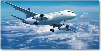Produktbild von Tulup® Leinwandbild -100x50 cm - Wandkunst - Drucke auf Leinwand - Leinwanddruck - Fahrzeuge - Blau - Flugzeug Wolken